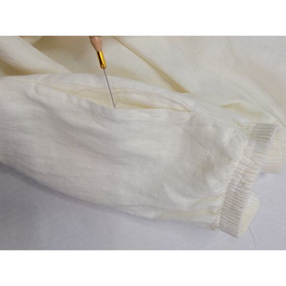 MATCH Brand 100% Linen SET Sz Large Blouse And Pants Ivory Lagenlook Coastal - Picture 11 of 13